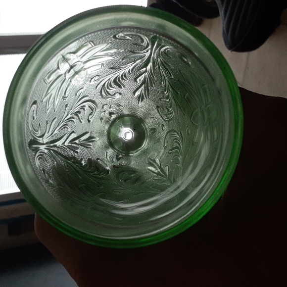 Set of 4 Vintage Indiana tiara footed ice tea glasses,light jade green color - Picture 4 of 7